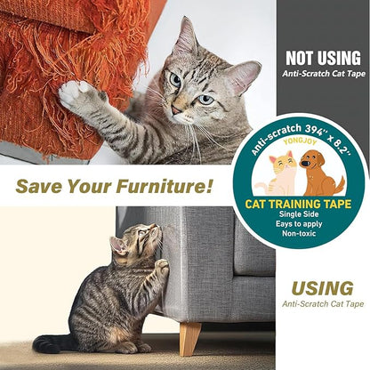 yongjoy Door Protector from Dog Scratching - Cat Scratch Door Frame Single Side Adhesive Protector Anti Dog Scratch Door Guard for Dogs Clear - 394" x 8.2"