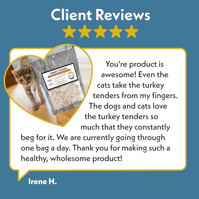 Fresh Is Best Turkey Tenders Freeze Dried Dog Treats – Raw Freeze Dried Treats for Dogs & Cats in Resealable Zipper Bag – High-Protein Single Ingredient – Made in the USA