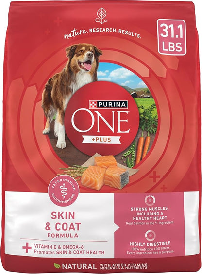Purina ONE Natural, Sensitive Stomach Dry Dog Food, +Plus Skin & Coat Formula - 31.1 lb. Bag