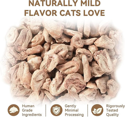 Freeze-Dried Chicken Hearts Cat Treats 2oz – Single Ingredient, Grain-Free, Gluten-Free, Filler-Free Freeze Dried Food Toppers