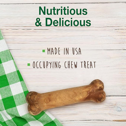 Nylabone Healthy Edibles Natural Dog Chews, Long Lasting Bones for Dogs, Bacon Flavor Dog Treats, Medium (2 Count)