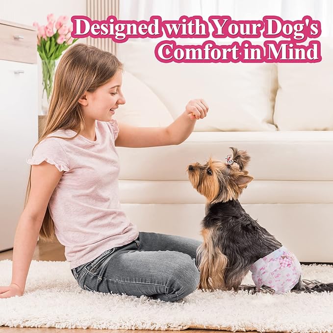 Dono Disposable Dog Diapers Female, Super Absorbent Doggie Diaper, Rapid-Dry Gel Technology Puppy Diapers, Leak-Proof Fit for Doggy Cat in Heat, Excitable Urination, Incontinence, Large
