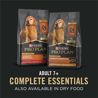 Purina Pro Plan Wet Dog Food for Senior Dogs Adult 7 Plus Chicken and Rice Entree Classic - 13 oz. Cans,(Pack of 24)