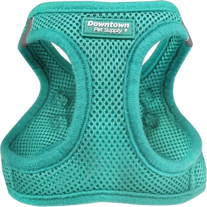 Downtown Pet Supply Step-in Dog Harness – No Pull, Adjustable Padded Mesh with Reflective Trim, Secure Buckle Strap – Comfortable & Breathable Small Dog Harness, Small, Bermuda Blue