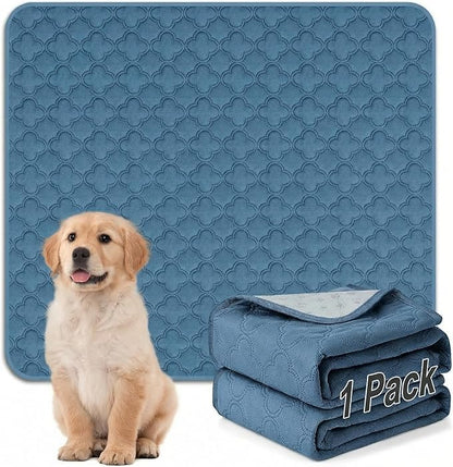 FunFurry Washable Pee Pads for Dogs - 1 Pack Reusable Pee Pads，Waterproof Puppy Pads，Pet Training Pads，Super Absorbent with Dog Paw Shape Non-Slip Backing (Blue, 72" X 72" - 1 Pack)