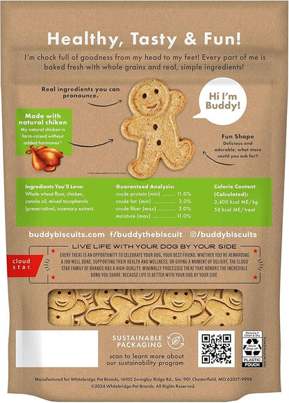 Buddy Biscuits 3.5 lbs. Bag of Crunchy Dog Treats Made with Roasted Chicken,(Pack of 2)
