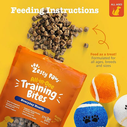 Zesty Paws Training Treats for Dogs & Puppies - Dog Treats for Training - Healthy Dog Chews for Hip, Joint & Muscle Health - for All Breeds and Ages - PB Flavor - 12oz