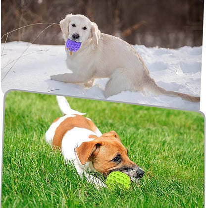 Squeaky Dog Toys for Aggressive Chewers, Indestructible Dog Balls for Aggressive Chewers, Purple Squeaky Balls for Dogs, Interactive Toys for Large Dogs to Relax