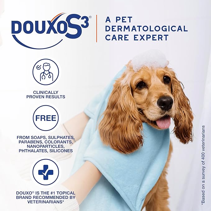 Douxo S3 Pyo Pads, Contains 3% Chlorhexidine & 0.5% Ophytrium, Antiseptic & Hydrating, For Bacterial or Yeast Skin Infections, For Dogs and Cats, 30 Pads