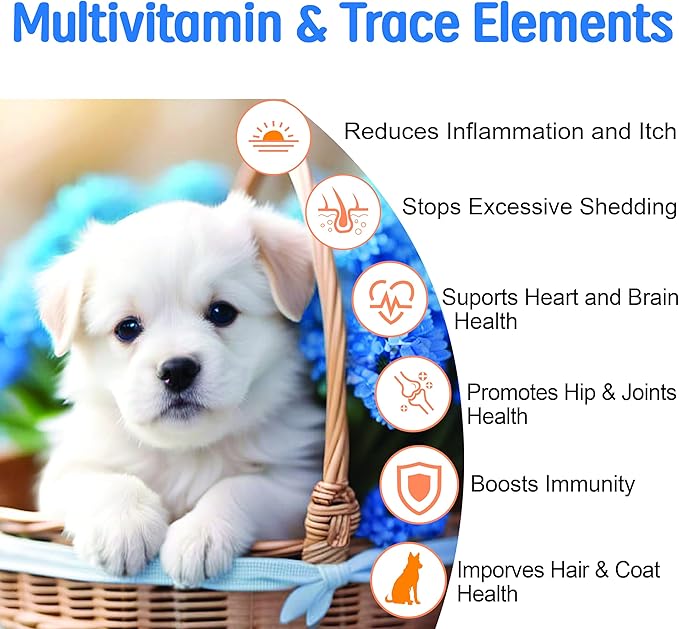 Freeze-Dried Probiotics for Dogs with Enzymes, Omega-3 & Zinc - 6B CFUs, 12 Strains + Prebiotics for Gut, Skin & Coat, Immune & Sensitive Stomach Support - Chicken Flavor, 120 Chews