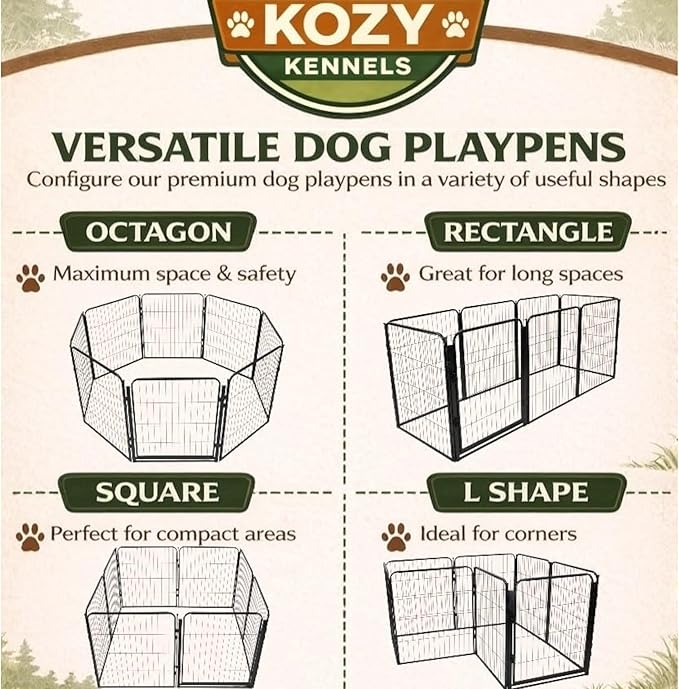 Dog Playpen w/Carrying Case for Indoor or Outdoor Use – 40 Inch, 24 Black Panels - Portable Metal Exercise Pen for Medium & Large Dogs - Pet Fence Kennel Crate for House, RV, or Travel