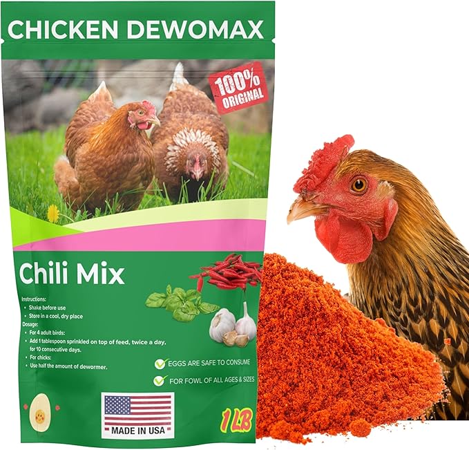 Natural Chicken Chili Mix De-Wormer Powder | 1LB | Promotes Balanced Digestive Wellness | Egg-Safe Chicken Wormer | Poultry Care for All Ages & Sizes