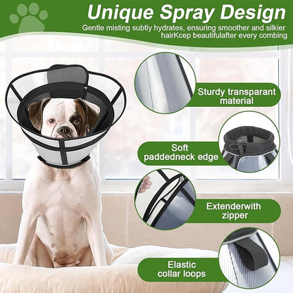 Cone for Dogs – Soft Elizabethan Collar for Large, Medium & Small Dogs | Post-Surgery Recovery, Anti-Licking, Adjustable & Lightweight Dog Cone Alternative (Black,XL)