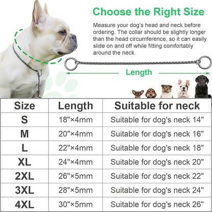 Dog P Snake Chain Chrome Plated Metal Dog Training Choke/Collar-Fully Guaranteed Against Rust Tarnish or Breakage-Recommended for Professional Training (Rose Gold, 5mm * 24")