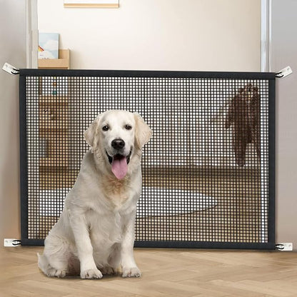 2-Pack Dog Gate for Stairs Pet Gates for The House: Dog Gate Indoor Dogs Screen Mesh Gate for Doorways Stairways 29 inches Tall, 30 inch Wide Fits 24–27'' Openi