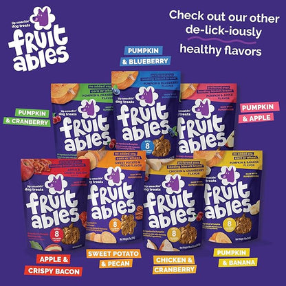 Fruitables Baked Dog Treats, Healthy Pumpkin Treat for Dogs, Low Calorie & Delicious, No Wheat, Corn or Soy, Made in the USA, Pumpkin and Blueberry Flavor, 12oz