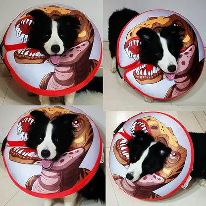 BEAUTYZOO Dog Cone Alternative After Surgery for Large Medium Small Dogs, Soft Inflatable Cone Collar for Dogs Cats, Pet Neck Donut E Collar Dog Recovery Collars to Stop Licking, Dinosaur, L