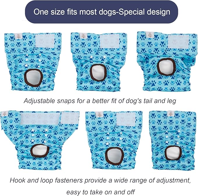 CuteBone Dog Diapers Female Washable Small Medium Large 3 Pack Reusable Doggie Diapers Puppy Period Pants for Doggy Heat Cycle Peeing