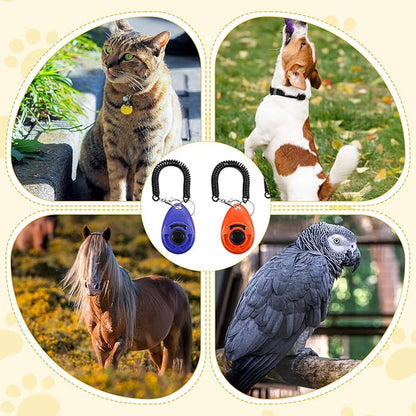 30 Pcs Dog Training Clicker, Pet Behavioral Training Clickers with Wrist Strap Bird Clicker Cat Clickers Puppy Trainings Supplies for Dogs Cats Horses Birds Behavioral Train Accessories