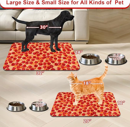 Dog Food Mats for Floors Waterproof Mat for Cat Food and Water Bowls - Absorbent Quick Dry Non Slip Mat for Pet Feeding