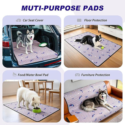 WanpeeGoo Washable Pee Pads for Dogs, 2 Pack Reusable Puppy Pads, Super Absorbent & Leakproof Dog Pads, Anti-Slip Dog Pee Pads for Puppy Training & Incontinence, Leaf Pattern 32"x63"