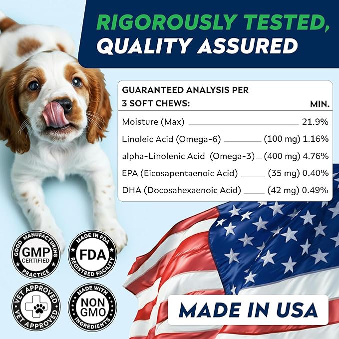 STRELLALAB Omega 3 for Dogs - (540Ct) Fish Oil Treats - Allergy & Itch Relief Skin&Coat Supplement - Dry Itchy Skin, Shedding, Hot Spots Treatment, Anti Itch - Pet Salmon Oil Chews - Chicken