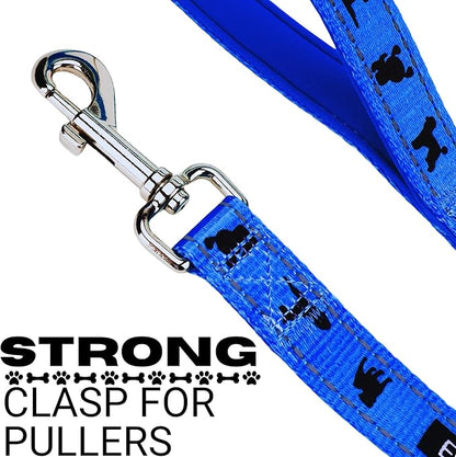 EcoBark Dog Leash - Soft & Reflective Comfort Leash with Padded Handle - Safe, Strong, & Durable for Small, Medium or Large Dogs (Royal Blue)