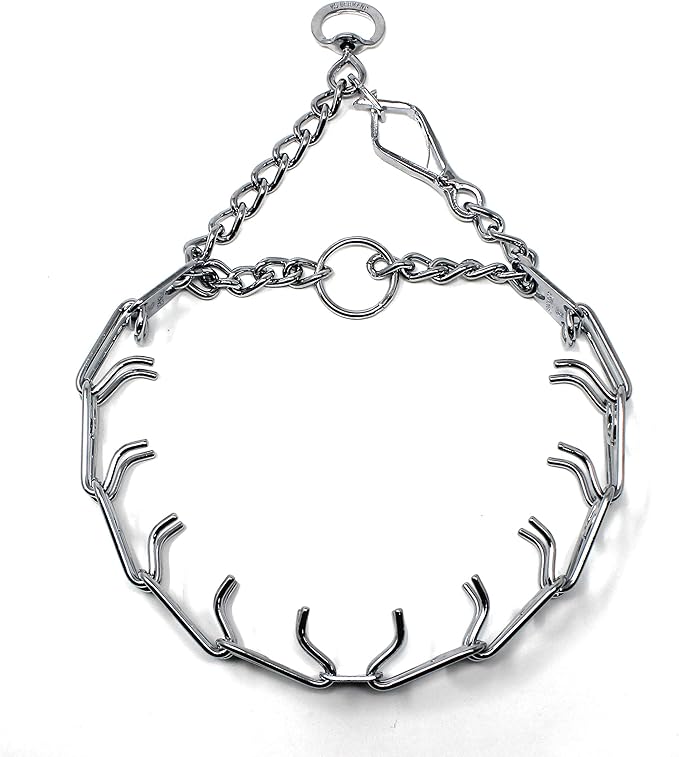 Herm Sprenger Prong Dog Training Collar with Quick Release Ultra-Plus Chrome Plated Steel Pet Pinch Collar for Dogs Anti Pull Training Collar 3mm x 21-22in Medium