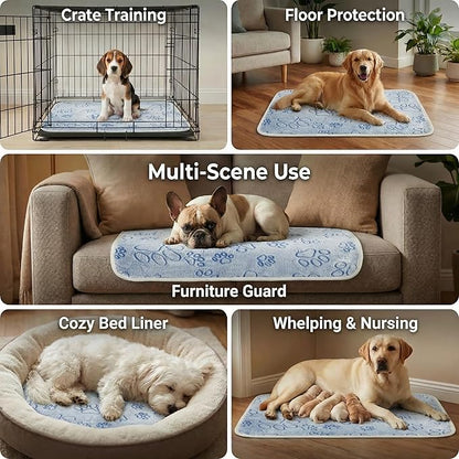Qeils Reusable Puppy Pads, 2 Pack Washable Pee Pads for Dogs, Non Slip Wee Wee pad, Absorbent and Leakproof Training Mats for Potty, Crate, Playpen, Bed, Sofa, 23"x 36"