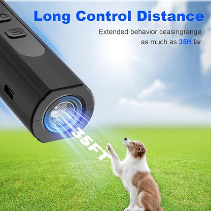 Dog Bark Deterrent Devices, Anti Barking Device for Dogs Training & Behavior Aids, Rechargeable Ultrasonic Dog Bark Control Devices with Digital Display, Portable Dog Training Tools for Indoor Outdoor