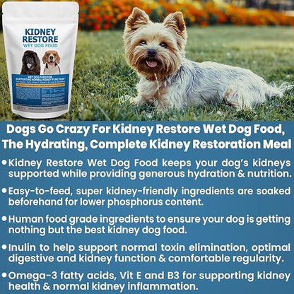 Non-Prescription Kidney Care Dog Food for Renal Support - Low Sodium Diet for Healthy Kidneys, Low Phosphorus Renal Food, Super Nutrients Make This Best Kidney Diet, Freshly Made in USA - 16 Ounce