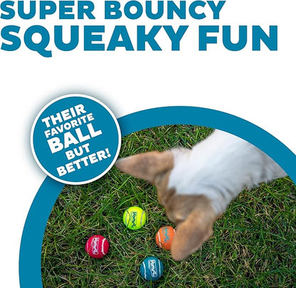 Outward Hound Squeaker Ballz – Squeaky Tiny Tennis Balls for Small Dogs Under 15 lbs, Fetch & Training, X-Small (1.5"), 4-Pack