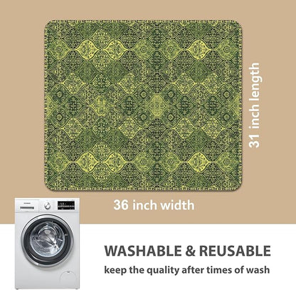 nunubaby Washable Pee Pads for Dogs, Stylish, Non-Slip and Leak-Proof Pee Pads. Reusable Potty Pads for Dogs for Crates and Floors.(Green/Multi, 31" x36" )