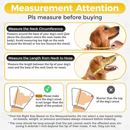 Upgraded Dog Cone Collar for Dogs After Surgery, Soft Transparent Pet Recovery Collar for Large Medium Small Dogs, Depth Adjustable Dog Cone Collar, Elizabethan Collar (XXL, Black)