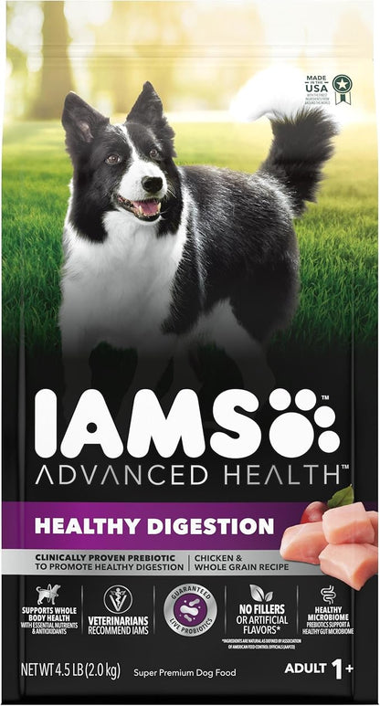 IAMS Advanced Health Healthy Digestion Adult Dry Dog Food with Real Chicken, 4.5 lb. Bag