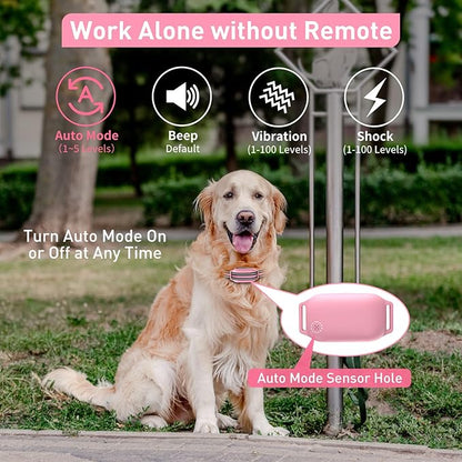 PetJoy Dog Bark Collar with Remote, Shock Collar for Large Dogs 3 Pack, Bark & Shock Collar Combo, Automatic Bark Collar - Auto Mode with 5 Sensitivity Levels