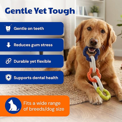 American Kennel Club AKC Sport Chain Dog Chew Toy for Aggressive Chewers – TPR Foam Dog Toy – Vanilla Scented – Durable and Lightweight Teething Toy – Assorted