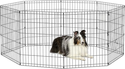 New World by MidWest Homes for Pets 30-Inch Exercise Pen, for Indoor and Outdoor use, 16 Sq Feet of Play, Folding Dog Pen, No Door Design for Maximum Security, Easy to Set Up, Foldable Pet Playpen