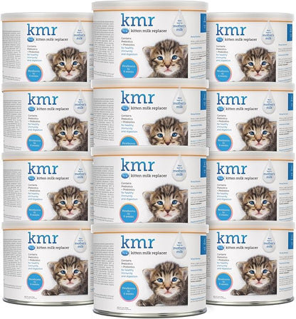 PetAg KMR Kitten Milk Replacer Powder - 6 oz, Pack of 12 - Powdered Kitten Formula with Prebiotics, Probiotics & Vitamins for Kittens Newborn to Six Weeks Old - Easy to Digest