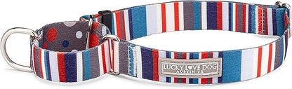 Lucky Love Dog Martingale Dog Collar - Adjustable, No-Slip, Durable, & Soft Webbing Collar for Male and Female Dogs Ideal for Training & Walking - Linus, Small