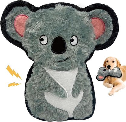 Grey Green Koala Plush Squeaky Dog Toy with Crinkle Paper Puppy Teething Chew Toy Cute Soft Funny Stuffed Animal Interactive Fetch Dog Toy for Small Medium Large Dogs Toy Gift 22.5cm/8.86in