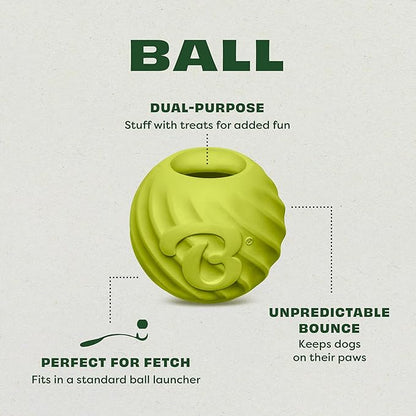 Benebone 3-Pack Ball/Bone Medium/Pawbler Rubber Pet Toys