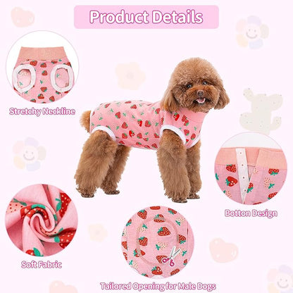 Coppthinktu Recovery Suit for Dogs After Surgery, Dog Onesie Surgery Recovery Suit for Female Spay, Soft Male Surgical Pajamas Bodysuits for Small Medium Puppy to Anti Licking Dog Cone Alternative