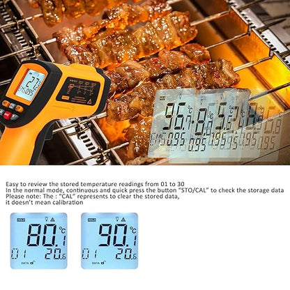 Laser Infrared Thermometer Gun - High Heat, Settable Temp Alarm, IR Temperature Reader -58F to 1742F, Industrial Surface Use