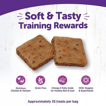 Wellness Rewarding Life Dog Treats, Training Treat, Grain Free, Soft Chicken & Venison (6 Ounce Bag) (Pack of 2)