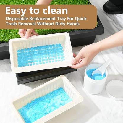 20-Pack Pet Loo Pee-Pod Refills with Sponge Compatible with PetSafe Portable Dog Potty, Dog Litter Box Disposable Potty Tray Cornstarch Material, Urine Disposal (Pet Loo NOT Included)