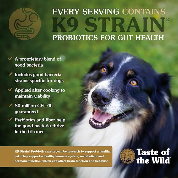 Taste of the Wild Pine Forest Grain-Free Recipe with Roasted Venison Dry Dog Food for All Life Stages Made with High Protein from Real Venison, Superfoods and Guaranteed Nutrients Like Probiotics 28lb