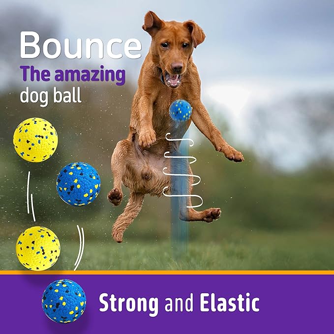 Kimee Dog Balls Tennis Ball Dog Toys for Aggressive Chewers, Floating Water Toy, Teething & Fetch Toy for Large Medium Small Dogs and Puppies (1 Ball)