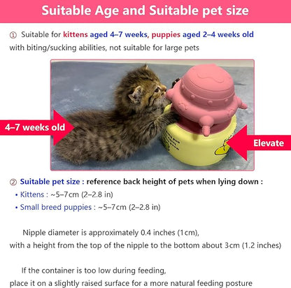 Newborn Puppy and Kitten Feeder, Milk Feeding Bowl – 4-Nipple Design for Easy Nursing of Small Pets