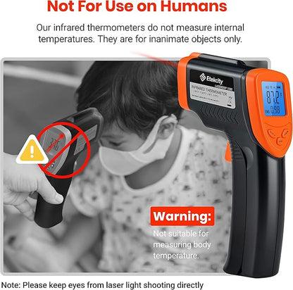Etekcity Infrared Thermometer Laser Temperature Gun 1080, -58°F~ 1130°F for Meat Food Candy Pizza Oven, Heat Gun for Cooking, Kitchen, Fridge, Reptile, BBQ, HAVC, Adjustable Emissivity & Max Measure